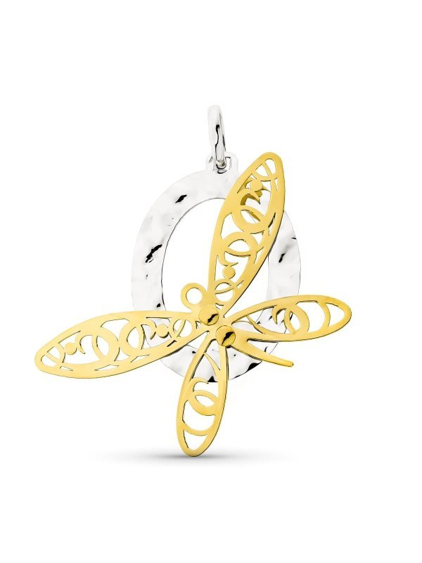 18K COLGANTE ORO BICOLOR OVAL CON...