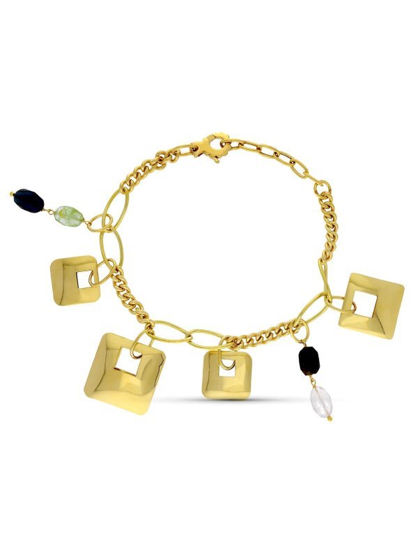 18K PULSERA ORO AMARILLO PIEDRAS Y...