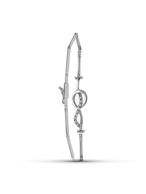 18K PULSERA ORO BLANCO TRAMOS CIRCONITAS