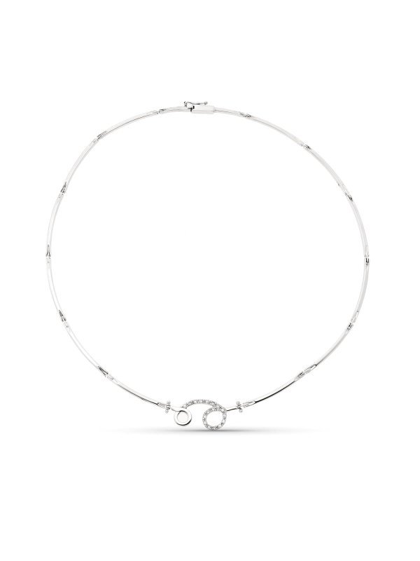 18K GARGANTILLA ORO BLANCO Y CIRCONITAS