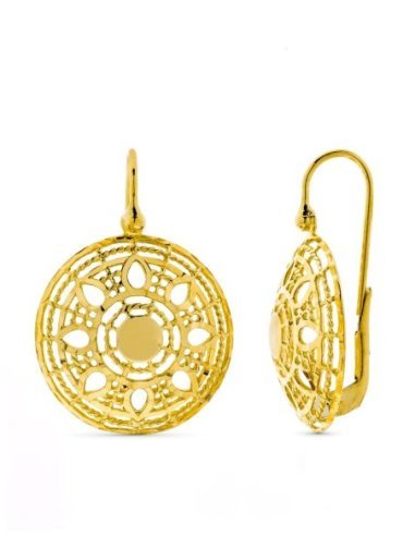 18K PENDIENTES ORO AMARILLO REDONDOS...