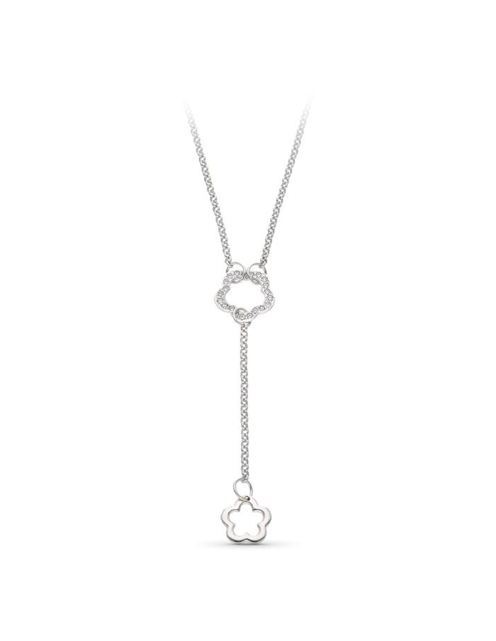 18K GARGANTILLA ORO BLANCO MOTIVO FLOR