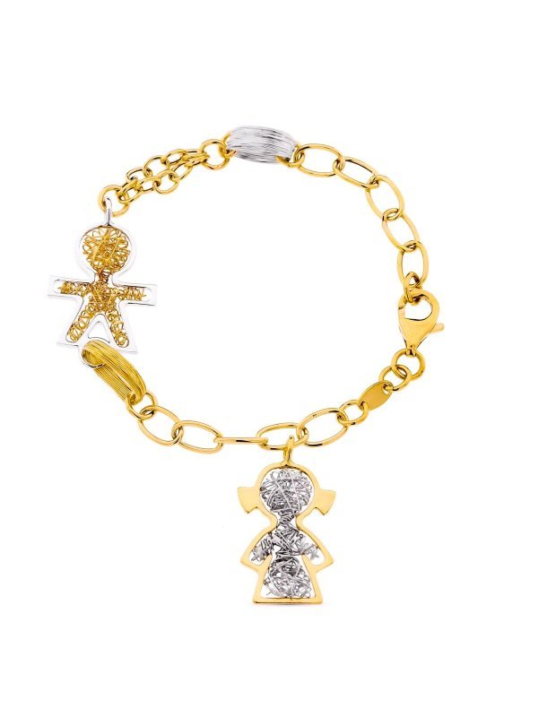 18K PULSERA BICOLOR NIÃ‘O NIÃ‘A 10.50 GR
