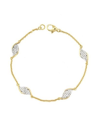 18K PULSERA BICOLOR CIRCONITAS