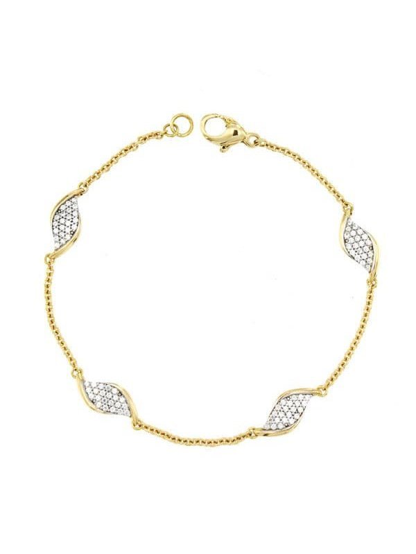 18K PULSERA BICOLOR CIRCONITAS
