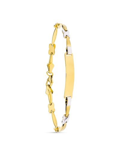 18K ESCLAVA ORO BICOLOR 18 CM