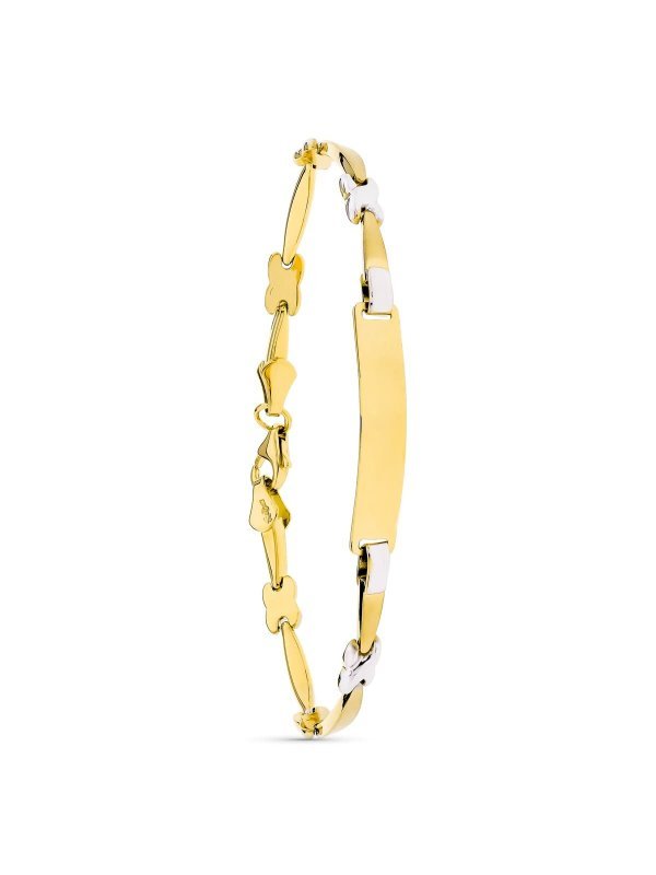 18K ESCLAVA ORO BICOLOR 18 CM