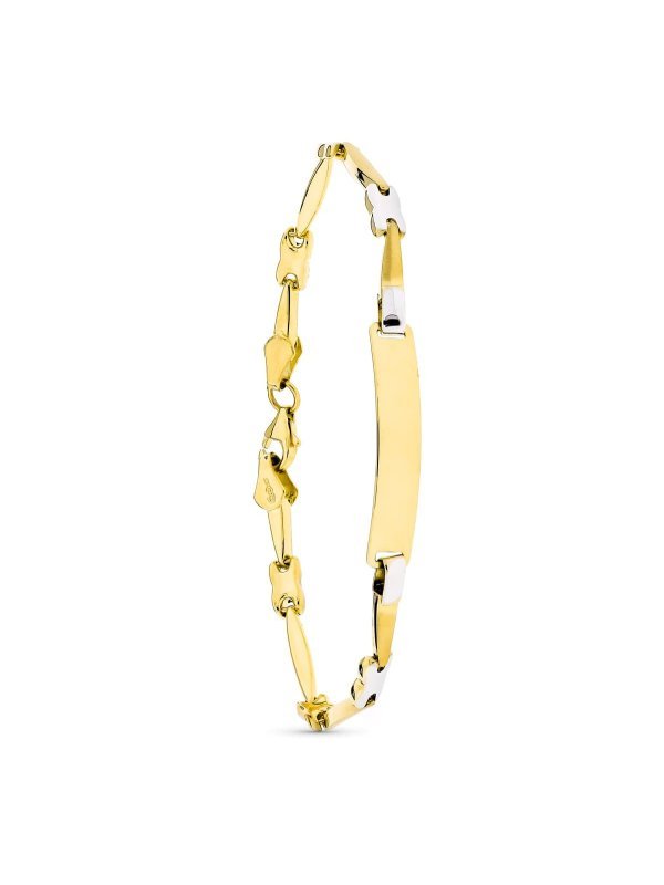18K ESCLAVA ORO BICOLOR MATE Y BRILLO...