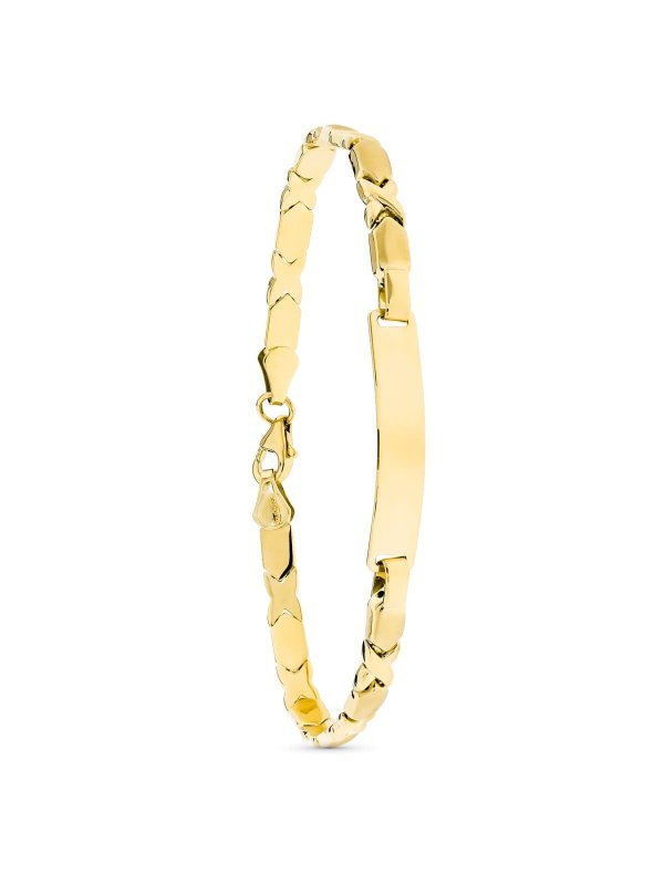 18K ESCLAVA ORO AMARILLO ESTAMPADA 19 CM