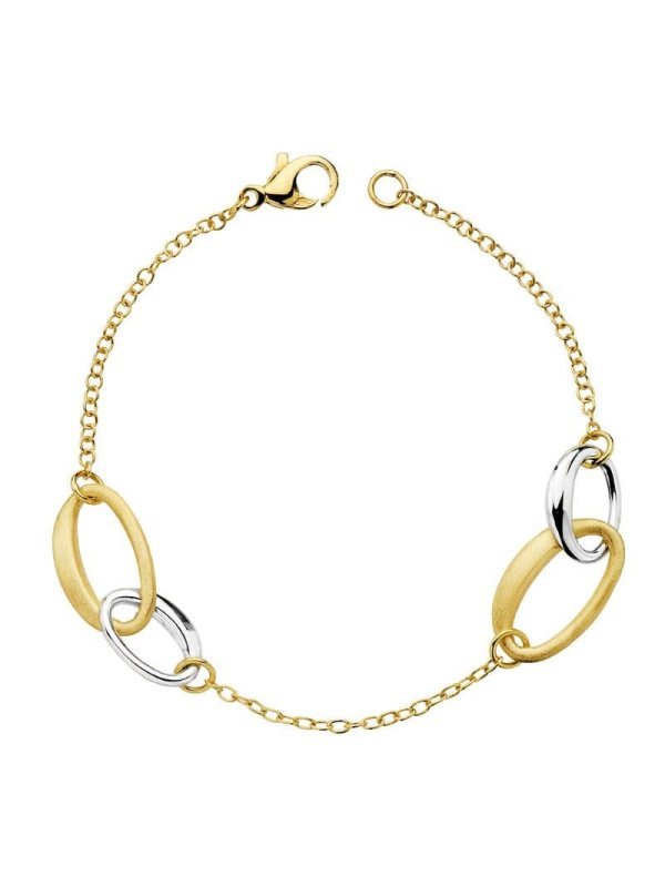 18K PULSERA HUECA BICOLOR 19 CM