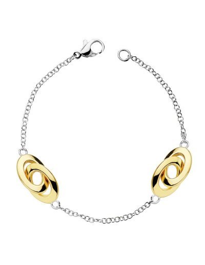 18K PULSERA HUECA BICOLOR...