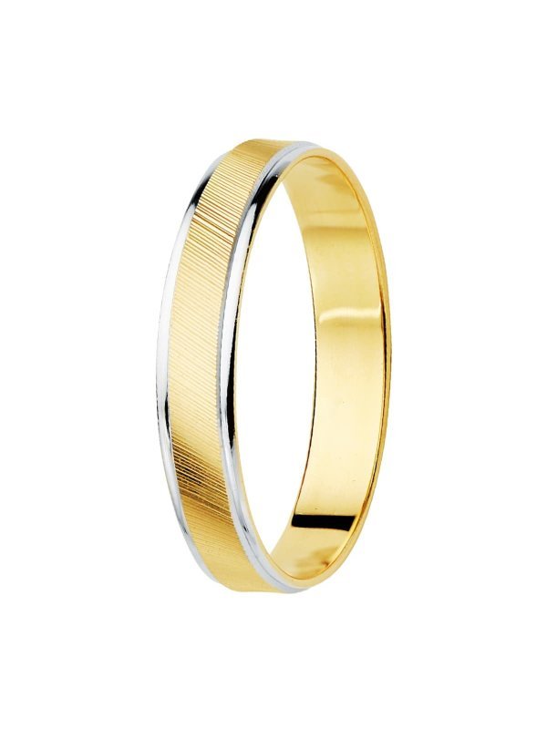 18K ALIANZA ORO BICOLOR ESTRIAS Y...