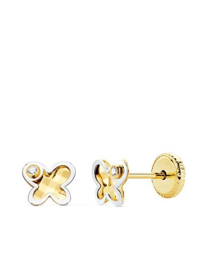 18K PENDIENTES MARIPOSA ORO...