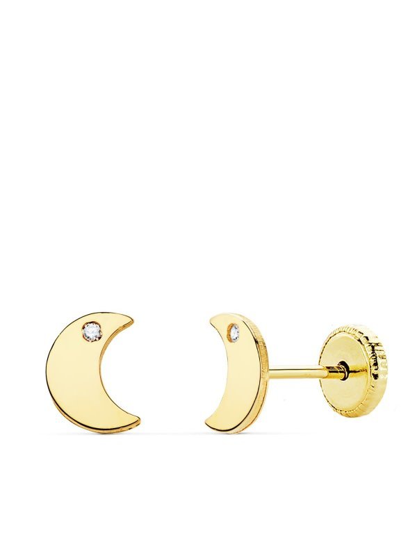 18K PENDIENTES ORO AMARILLO LUNA...
