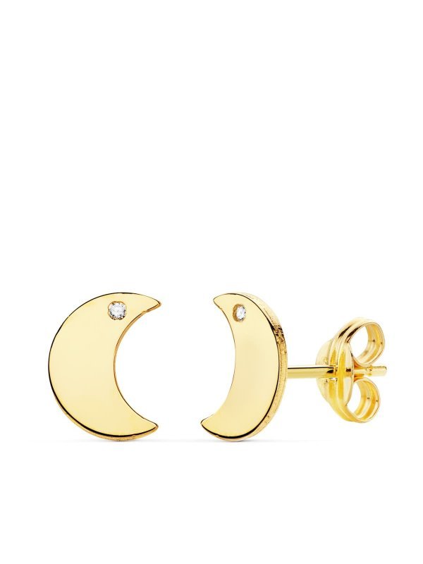 18K PENDIENTES LUNA LISA CIRCONITA...