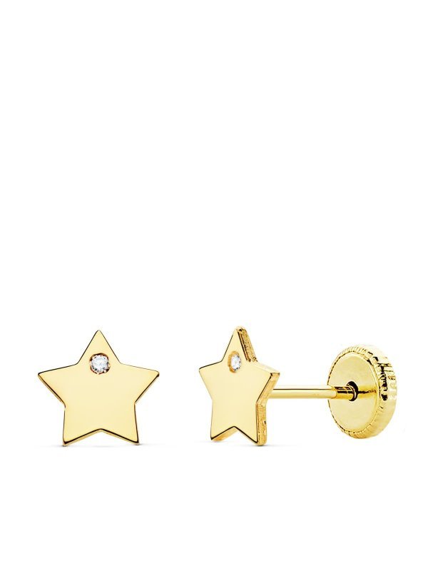 18K PENDIENTES ORO AMARILLO ESTRELLA...
