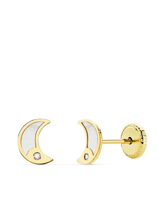 18K PENDIENTES ORO AMARILLO LUNA...