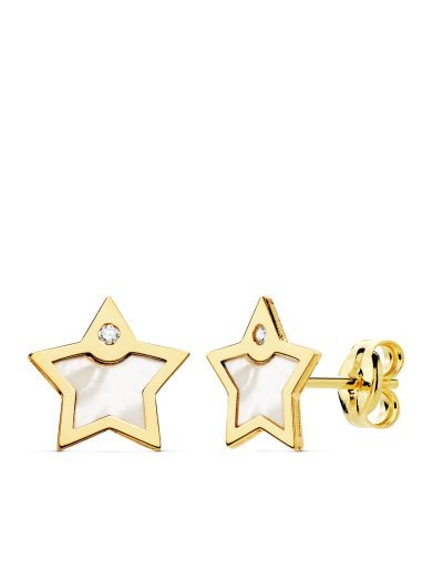 18K PENDIENTES ESTRELLA...