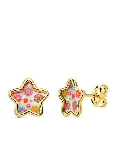 18K PENDIENTES ESTRELLA...