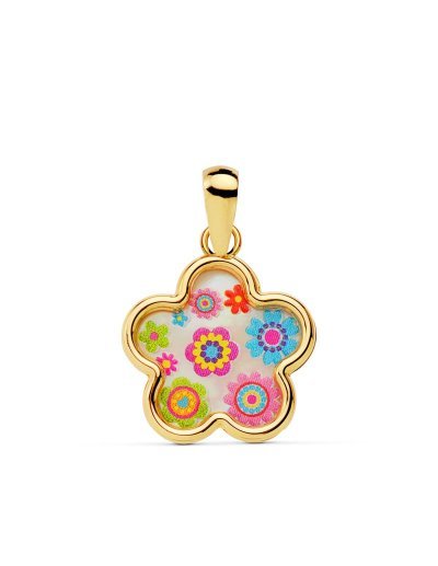 18K COLGANTE FLOR NACAR...