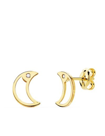 18K PENDIENTES LUNA...