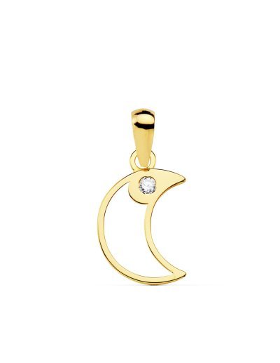 18K COLGANTE LUNA CIRCONITA...