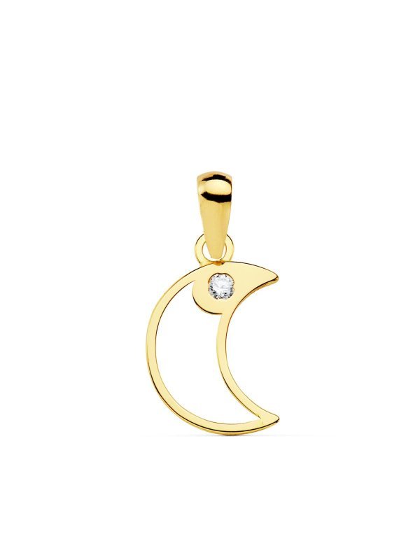 18K COLGANTE LUNA CIRCONITA 12X9 MM
