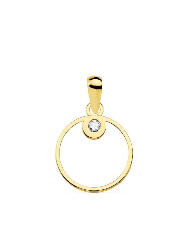 18K COLGANTE CIRCULO CIRCONITA 12 MM