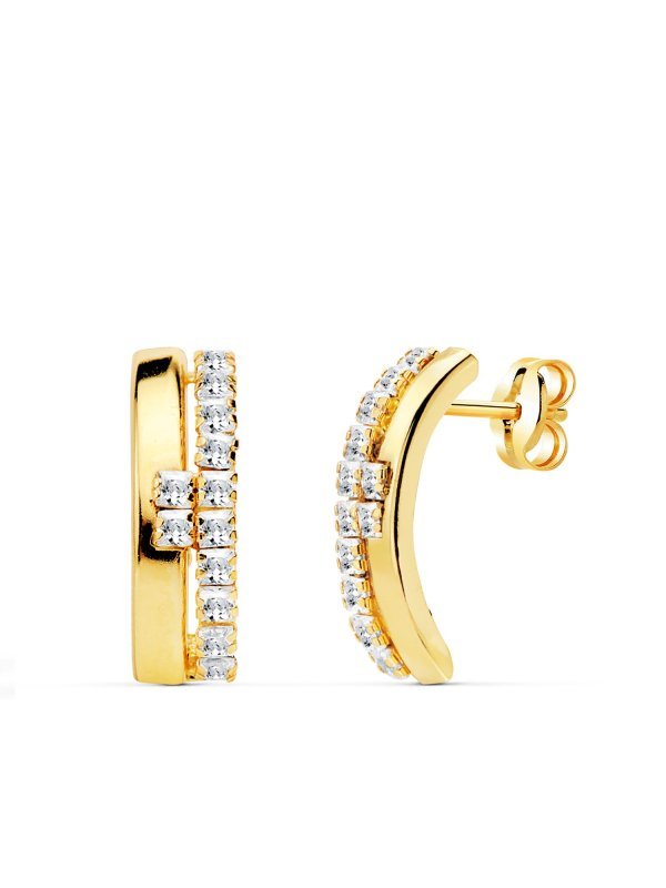 18K PENDIENTES BANDAS CIRCONITAS...