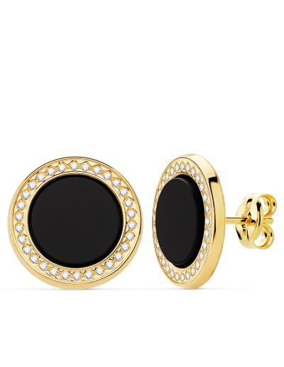 18K PENDIENTES REDONDOS...