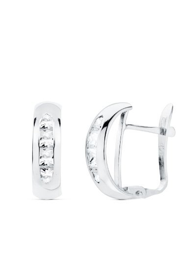 18K PENDIENTES ORO BLANCO...