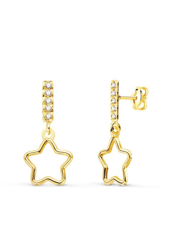 18K PENDIENTES ORO AMARILLO COLGANTE...