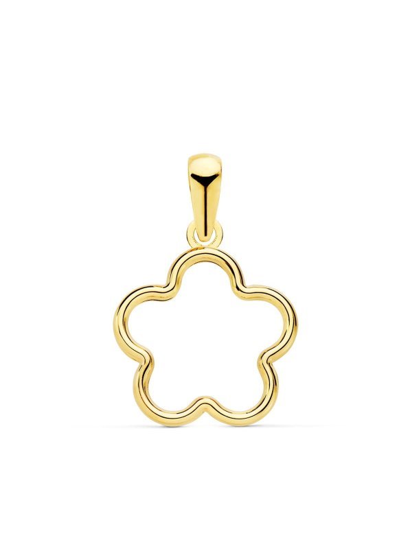 18K COLGANTE ORO AMARILLO FLOR CERCO...