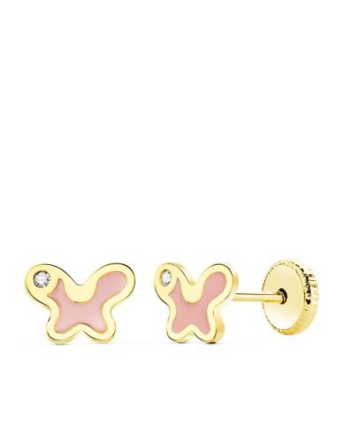 18K PENDIENTES ORO AMARILLO MARIPOSA...
