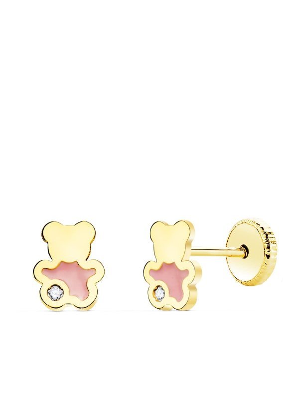 18K PENDIENTES ORO AMARILLO OSO...