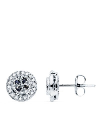 18K PENDIENTES ORO BLANCO...