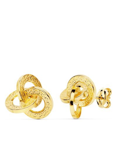 18K PENDIENTES NUDO ORO...