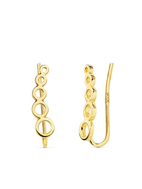 18K PENDIENTES TREPADORES 14X3.5 MM...