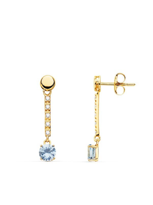 18K PENDIENTES ORO AMARILLO PIEDRA...