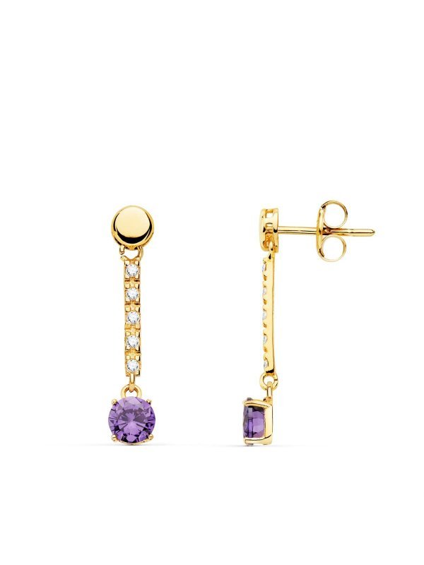18K PENDIENTES ORO AMARILLO PIEDRA...