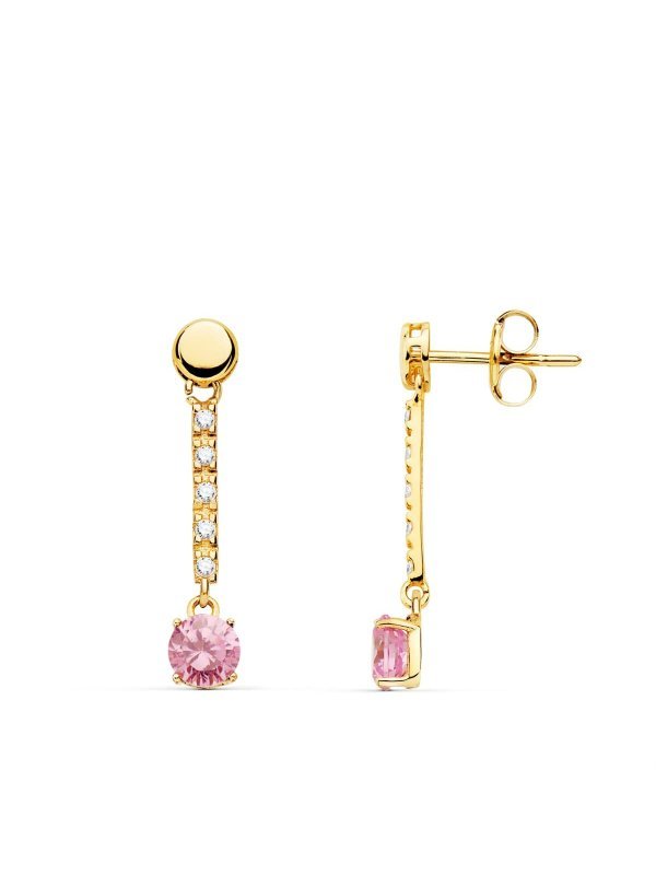 18K PENDIENTES ORO AMARILLO PIEDRA...