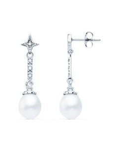 18K PENDIENTES ORO BLANCO...