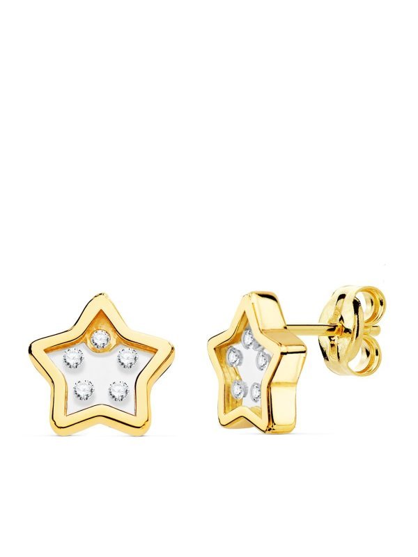 PENDIENTES ORO AMARILLO ESTRELLA...