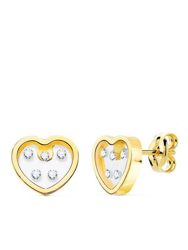PENDIENTES ORO AMARILLO CORAZON...