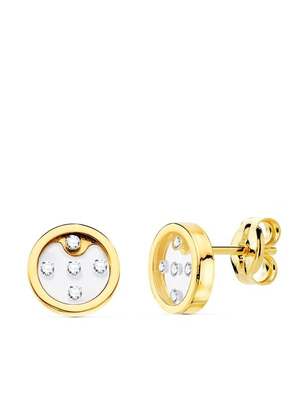 18K PENDIENTES ORO AMARILLO REDONDOS...