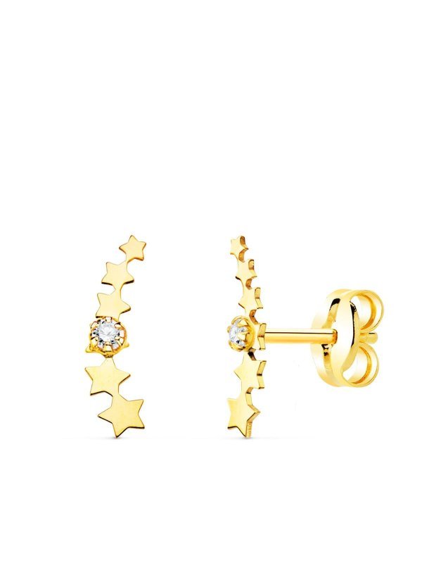 18K PENDIENTES ORO AMARILLO TREPADOR...