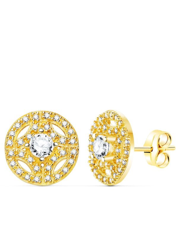 18K PENDIENTES ORO AMARILLO REDONDOS...