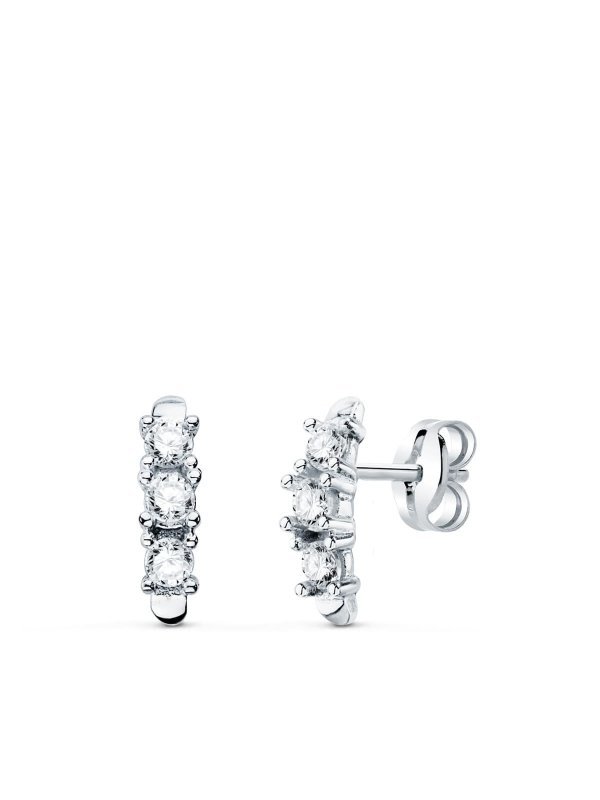 18K PENDIENTES ORO BLANCO CIRCONITAS...