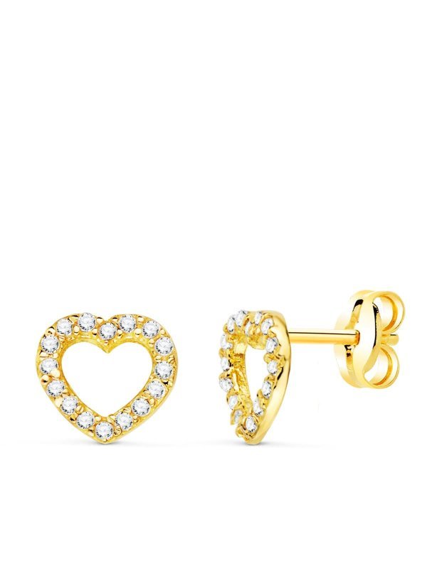 18K PENDIENTES ORO AMARILLO CORAZON...