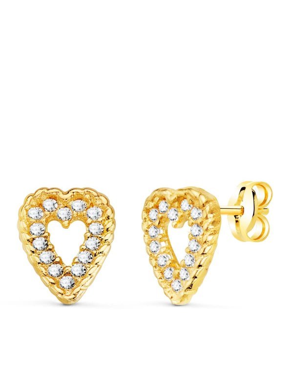 18K PENDIENTES ORO AMARILLO CORAZON...